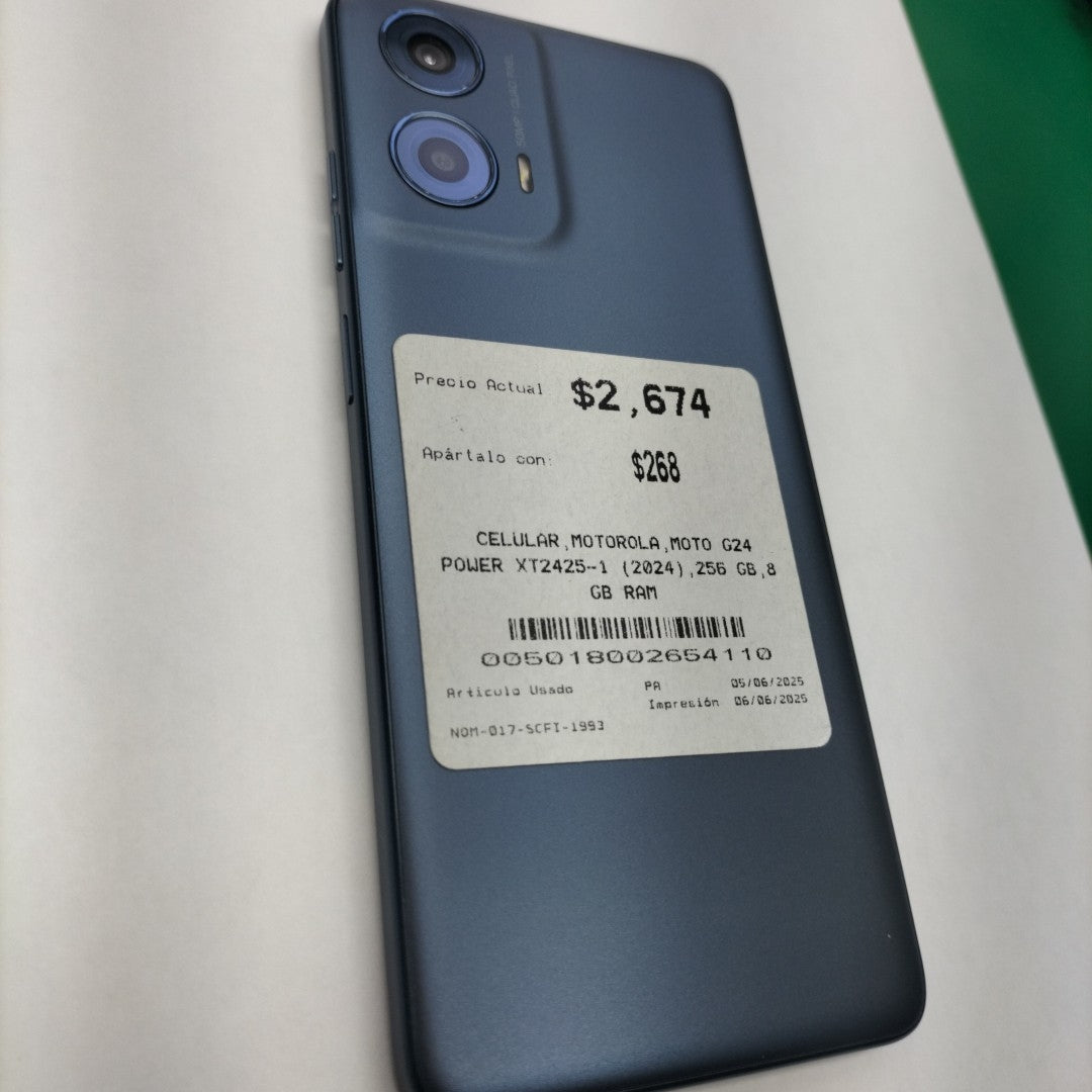CELULAR MOTOROLA MOTO G24 POWER XT2425-1 (2024) 256 GB 8 GB RAM (SEMINUEVO)