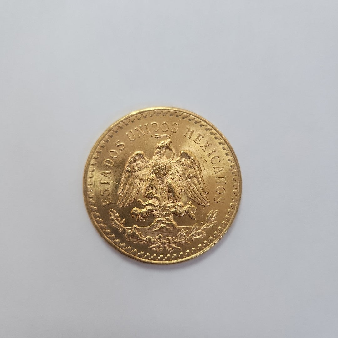 K1 41.6 GRMS - DESC.  0 GRAMOS - 21 K - AVALÚO  77688 * * IDENTIFICACIÓN  MONEDA NOMINATIVA. * MONEDAS PESOS  50 PESOS. (SEMINUEVO)