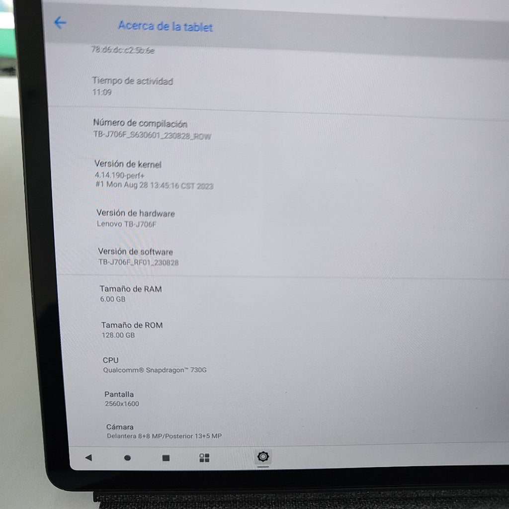 TABLETA LENOVO TAB P11 PRO TB-J706F 128 GB 6 GB RAM