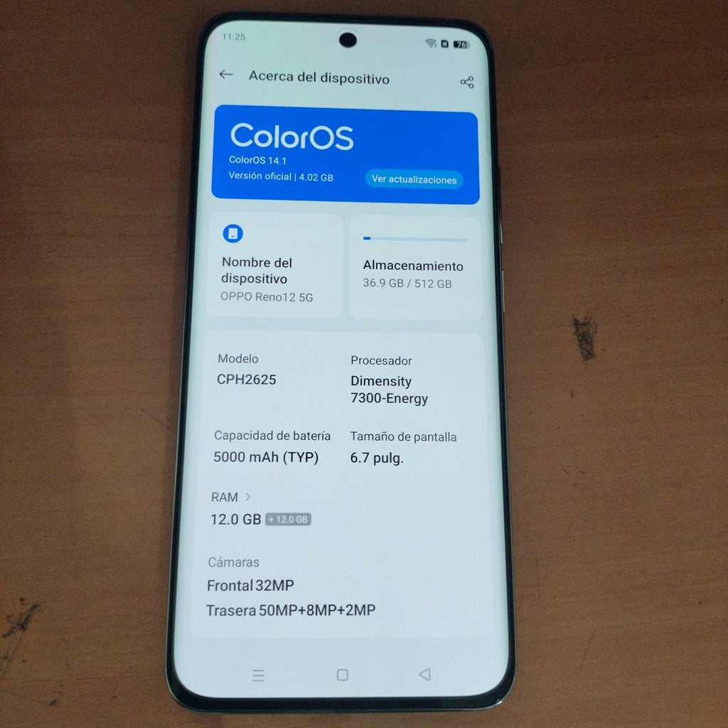CELULAR OPPO   RENO12 5G CPH2625 (2024) 512 GB 12 GB RAM (SEMINUEVO)
