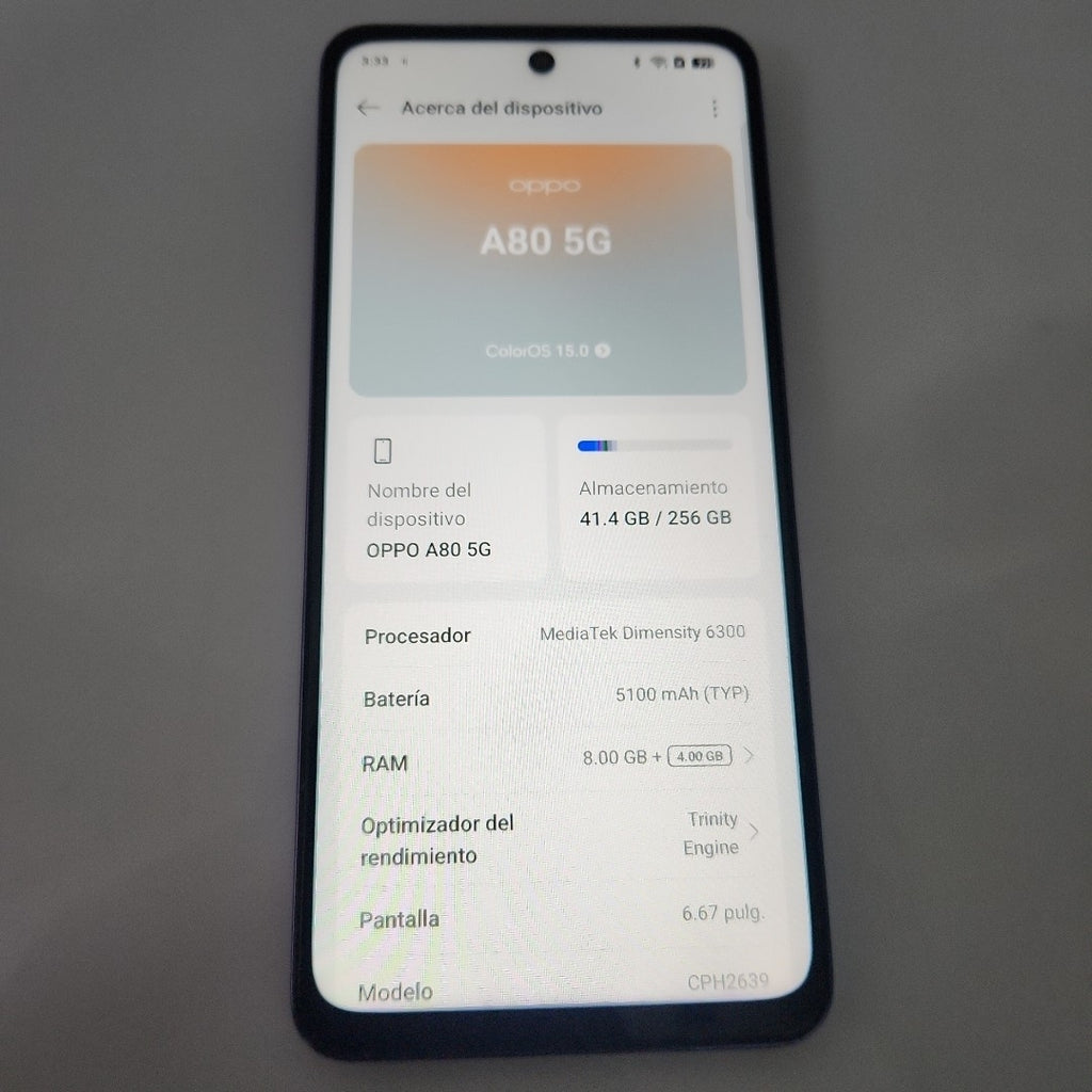 CELULAR OPPO  A80 5G CPH2639 (2024) 256 GB 8 GB RAM (SEMINUEVO)