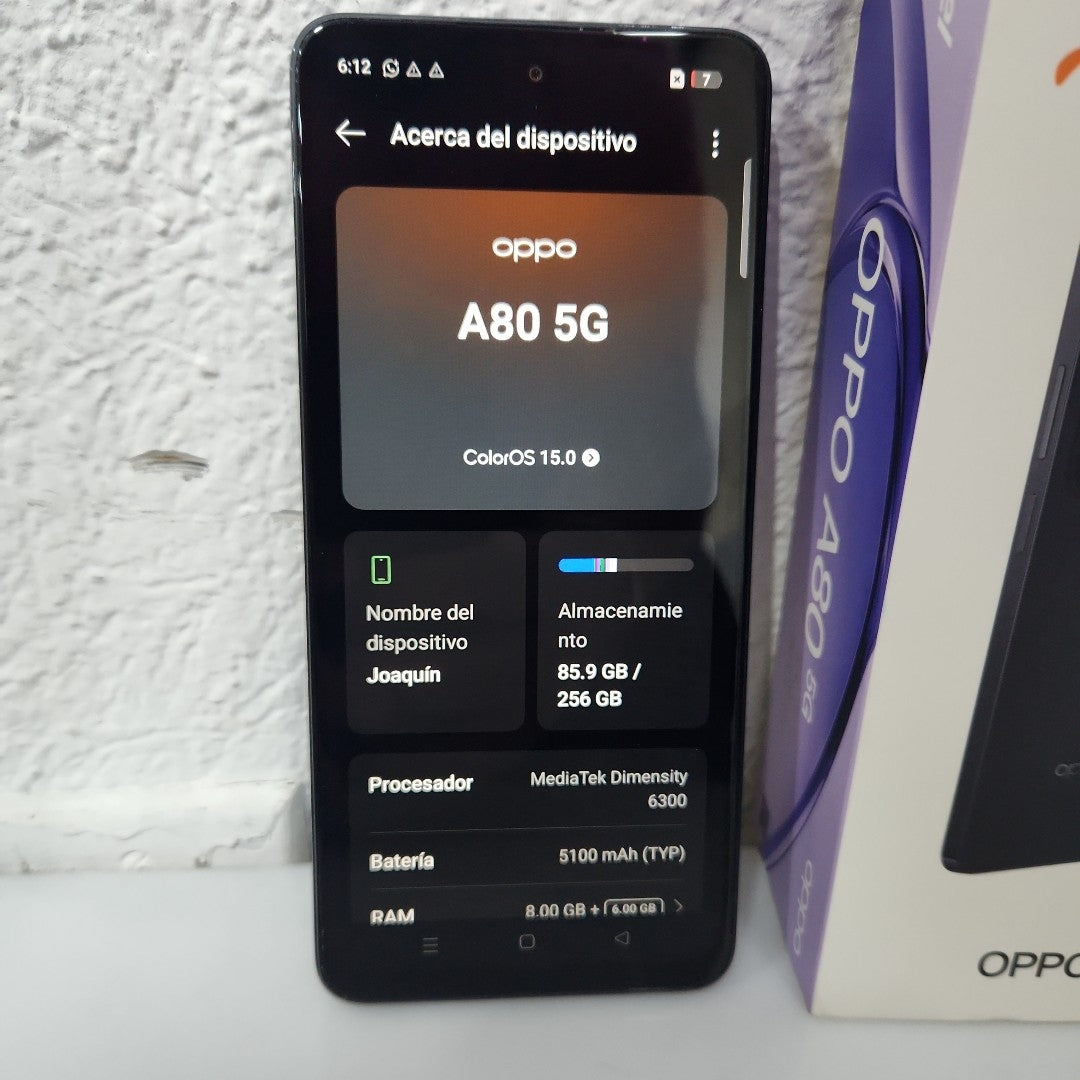 CELULAR OPPO  A80 5G CPH2639 (2024) 256 GB 8 GB RAM (SEMINUEVO)