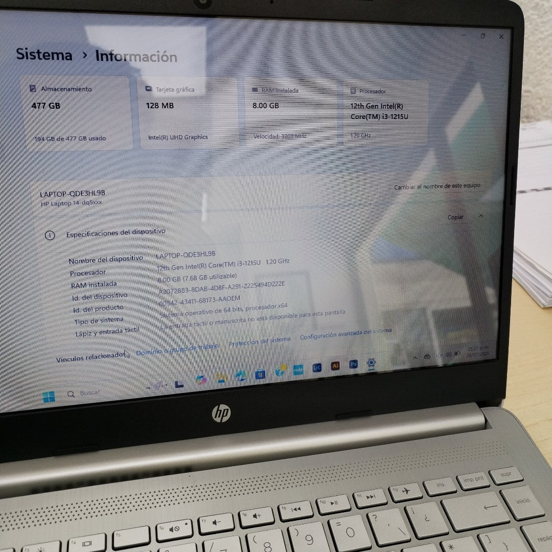 LAPTOP HP 14-DQ5032LA (2023) 512 GB SSD 8 GB RAM (SEMINUEVO)
