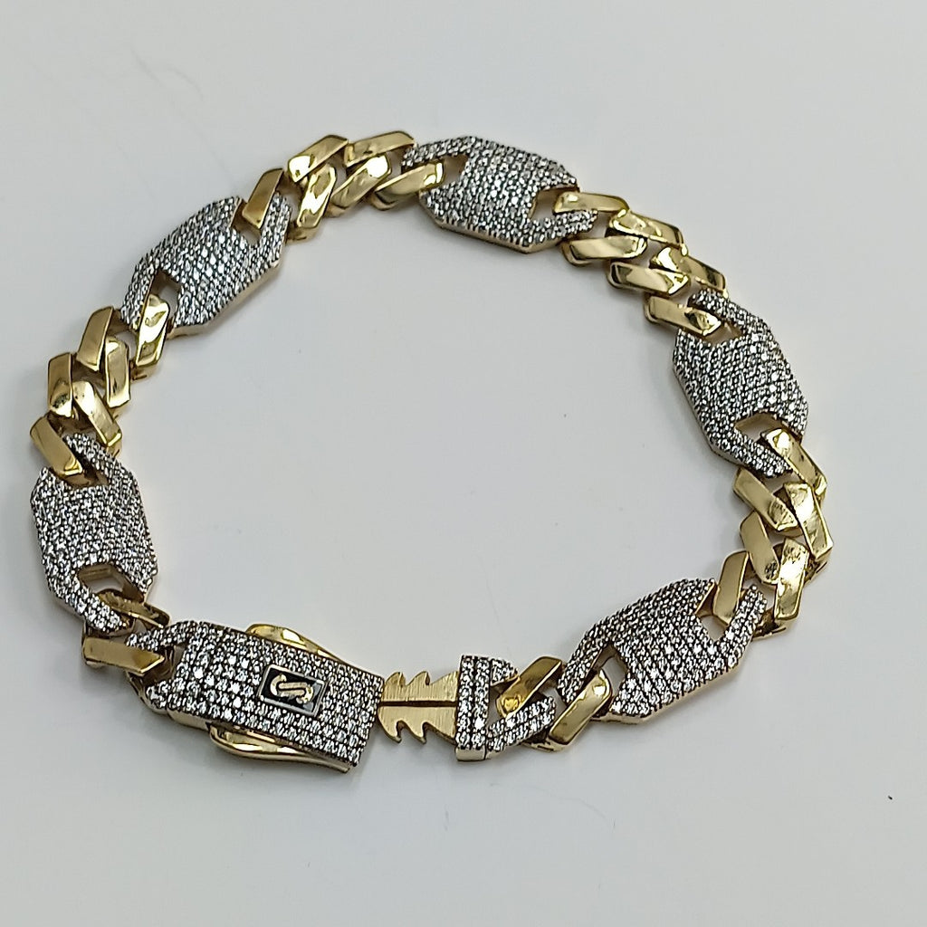 PULSERA MONACO ORO 14K 14 (NUEVO)