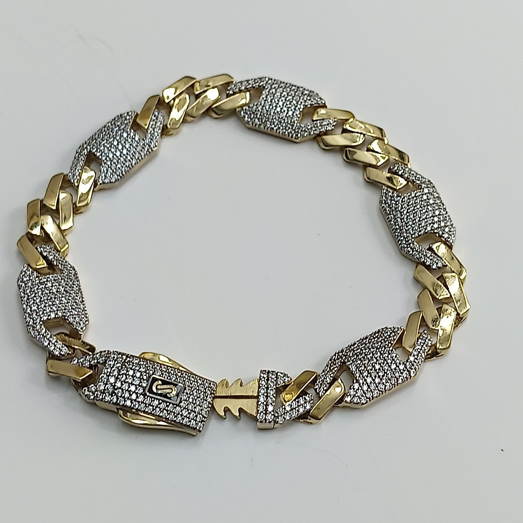 PULSERA MONACO ORO 14K 14 (NUEVO)