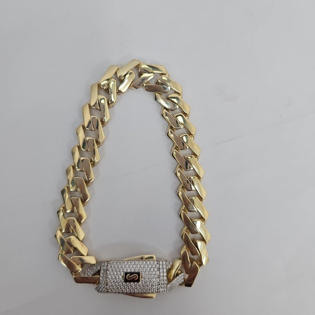 PULSERA CABALLERO MONACO ORO 14K 17 (NUEVO)