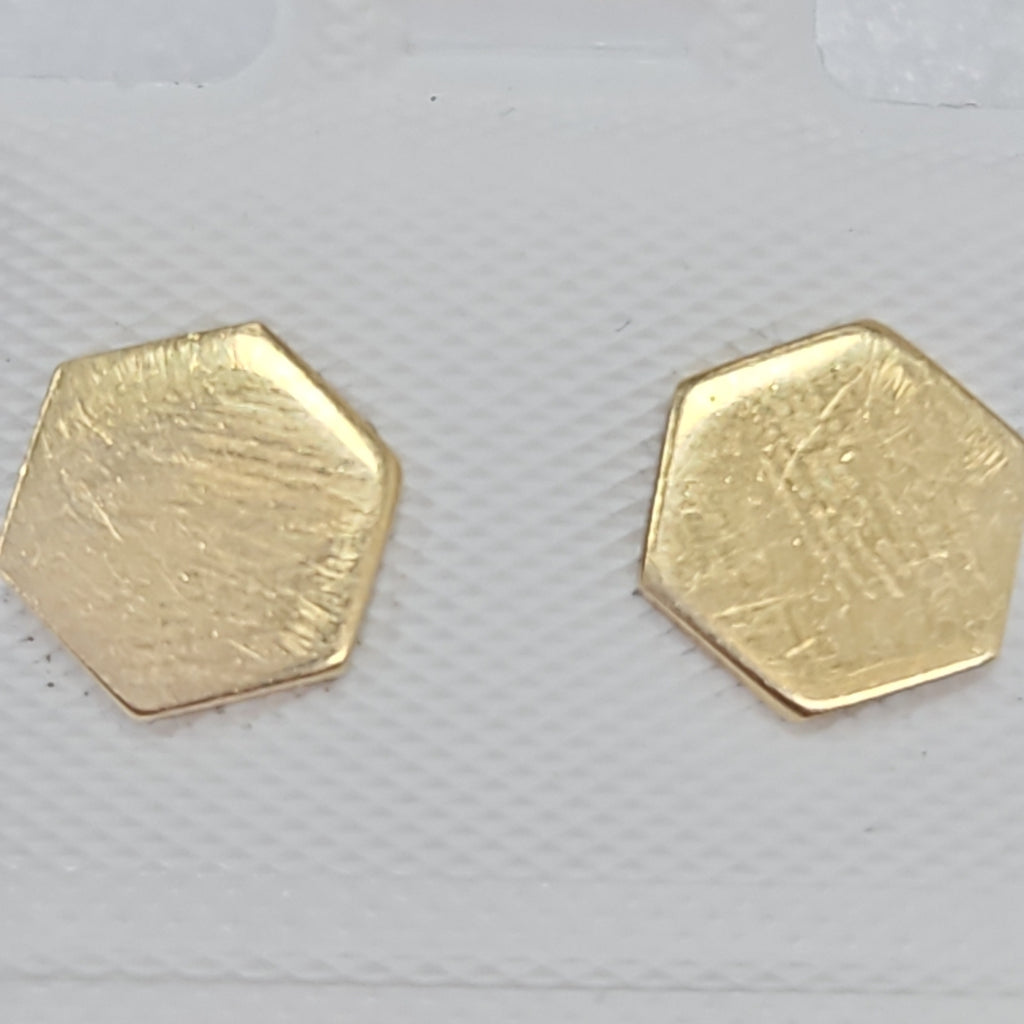 10023BRO00000B1907 FRD12 BROQUEL DE EXAGONO ORO 14K 1.5GRS (NUEVO)