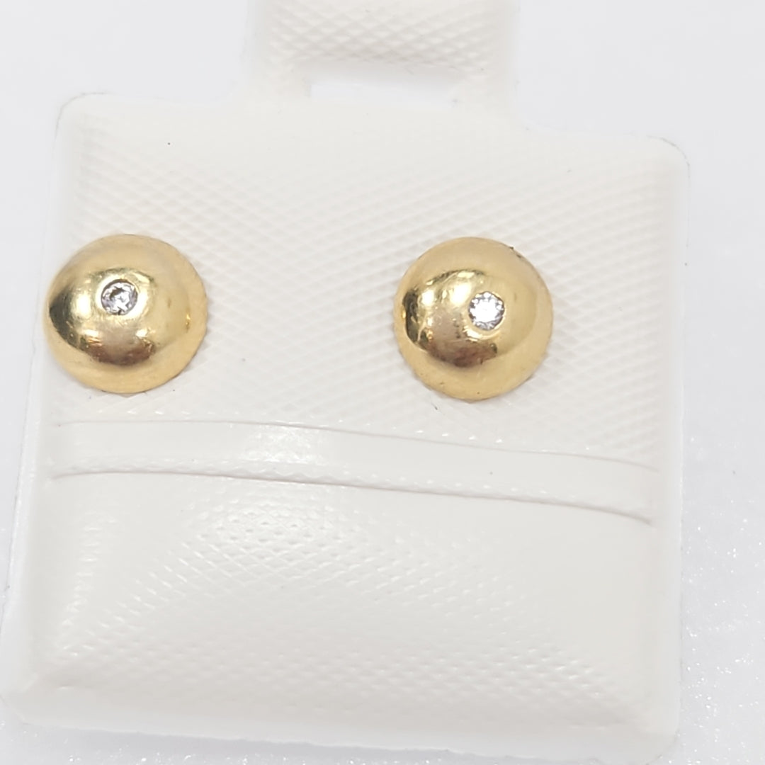 10023BRO00000B1914 FRD12 BROQUEL DE TACHUELA CON CIRCONIA ORO 14K 1.2GRS (NUEVO)