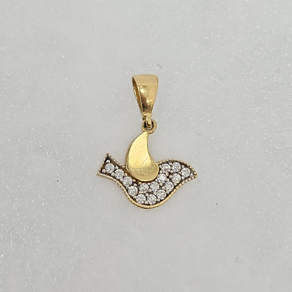 10024DIJ00000B684 FRD6 DIJE DE PALOMA CON CIRCONIAS ORO 14K 0.9GRS (NUEVO)
