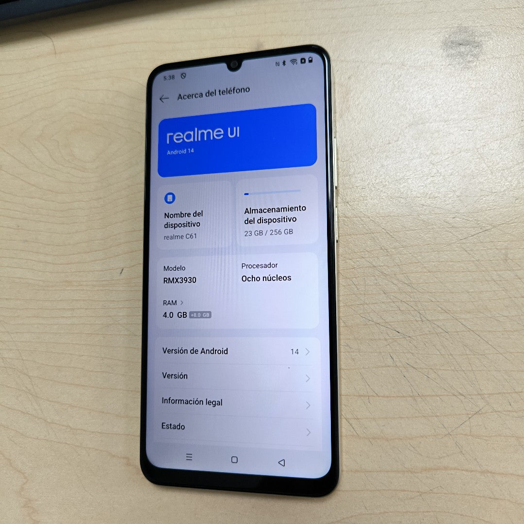 CELULAR REALME C61 RMX3930 (2024) 256 GB 4 GB RAM (SEMINUEVO)
