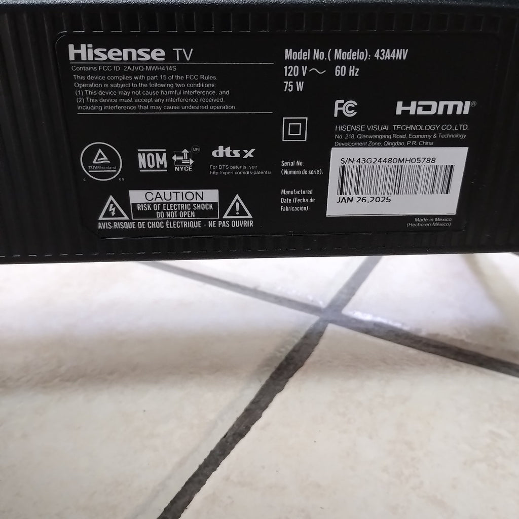 PANTALLA HISENSE 43A4NV (2025) 43" LED FULL HD (SEMINUEVO)