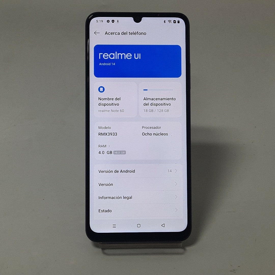 CELULAR REALME REALME NOTE 60-RMX3933(2023) 128 GB 4 GB RAM (SEMINUEVO)