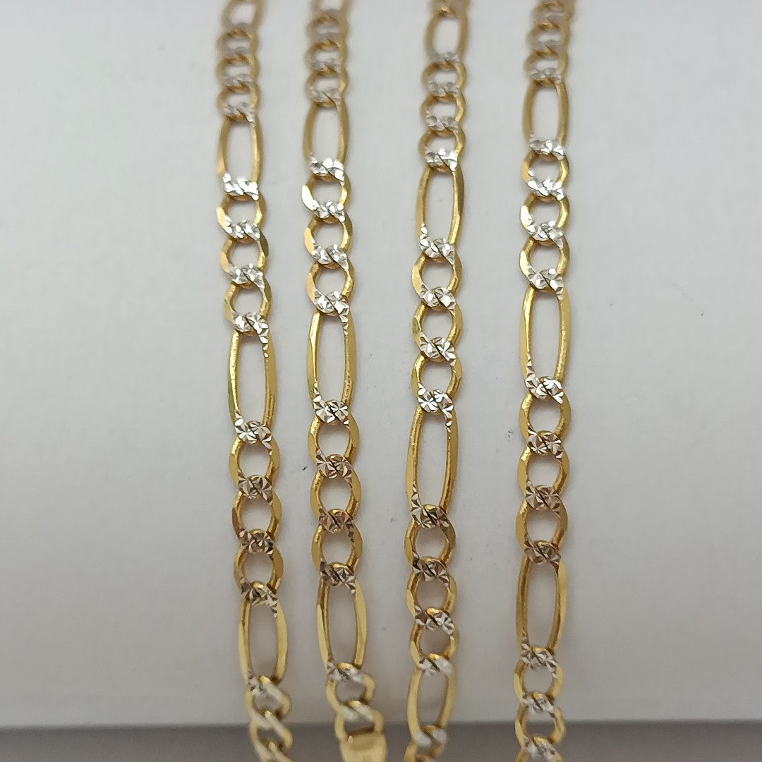 CADENAS CARTIER 3*1 DIAMANTADA ORO 14K 7.4 (NUEVO)