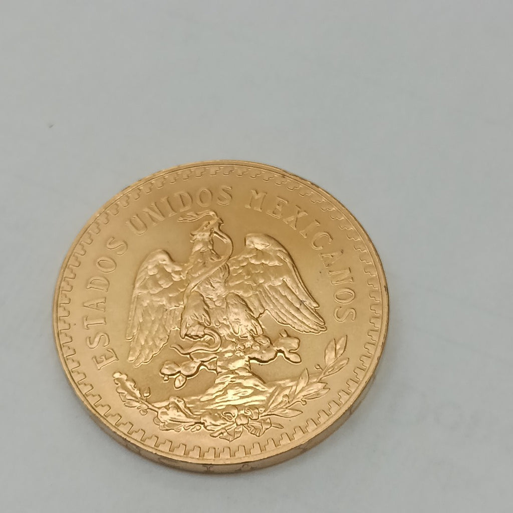 K1 41.6 GRMS - DESC.  0 GRAMOS - 21 K - AVALÚO  76377.6 * * IDENTIFICACIÓN  MONEDA NOMINATIVA. * MONEDAS PESOS  50 PESO (SEMINUEVO)