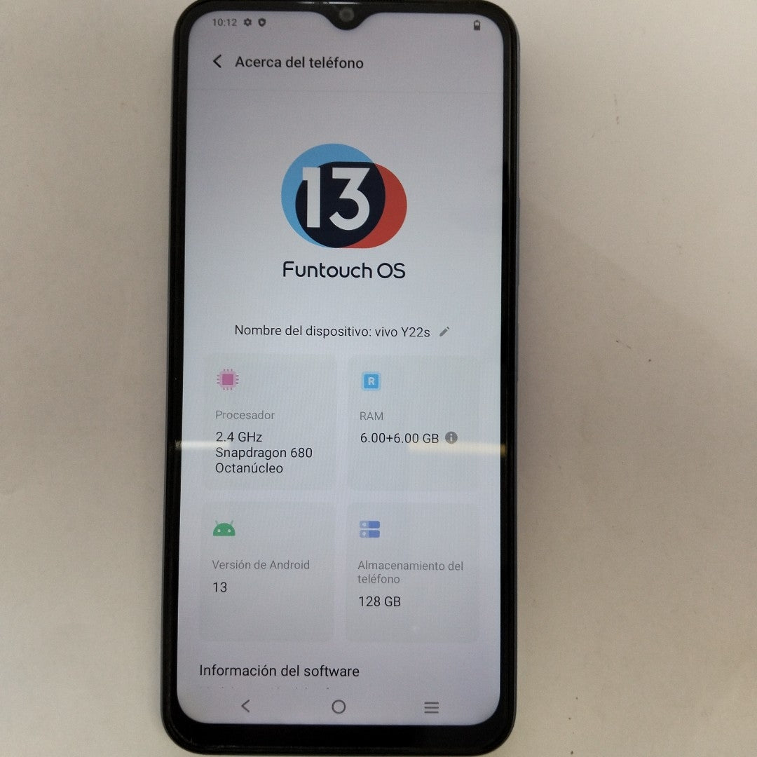 CELULAR VIVO Y22S V2206 128 GB 6 GB RAM (SEMINUEVO)
