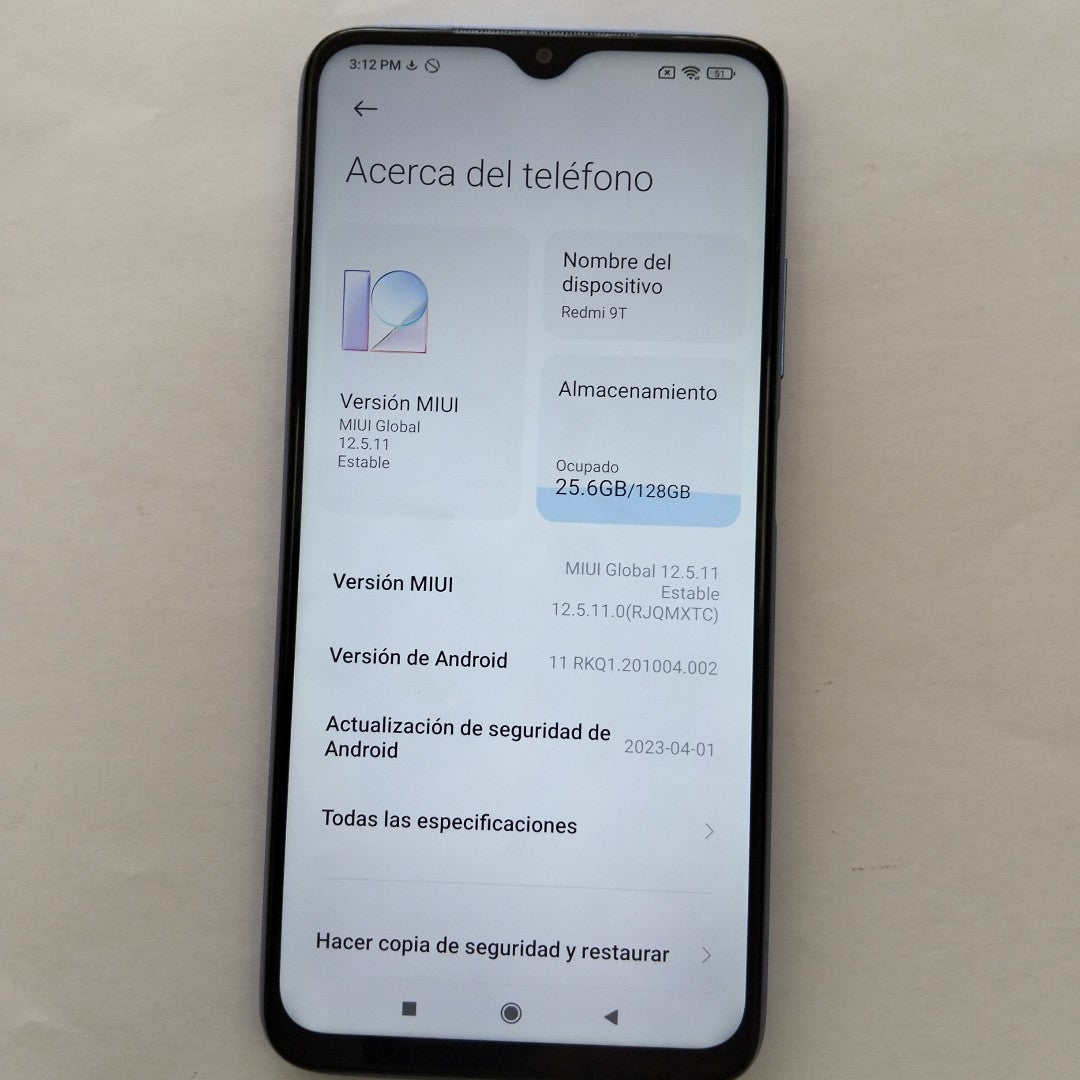 CELULAR XIAOMI REDMI 9T M2010J19SL  128 GB 4 GB RAM (SEMINUEVO)