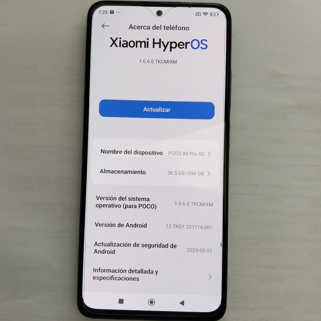 CELULAR XIAOMI POCO X4 PRO 5G 2201116PG 256 GB 8 GB RAM (SEMINUEVO)