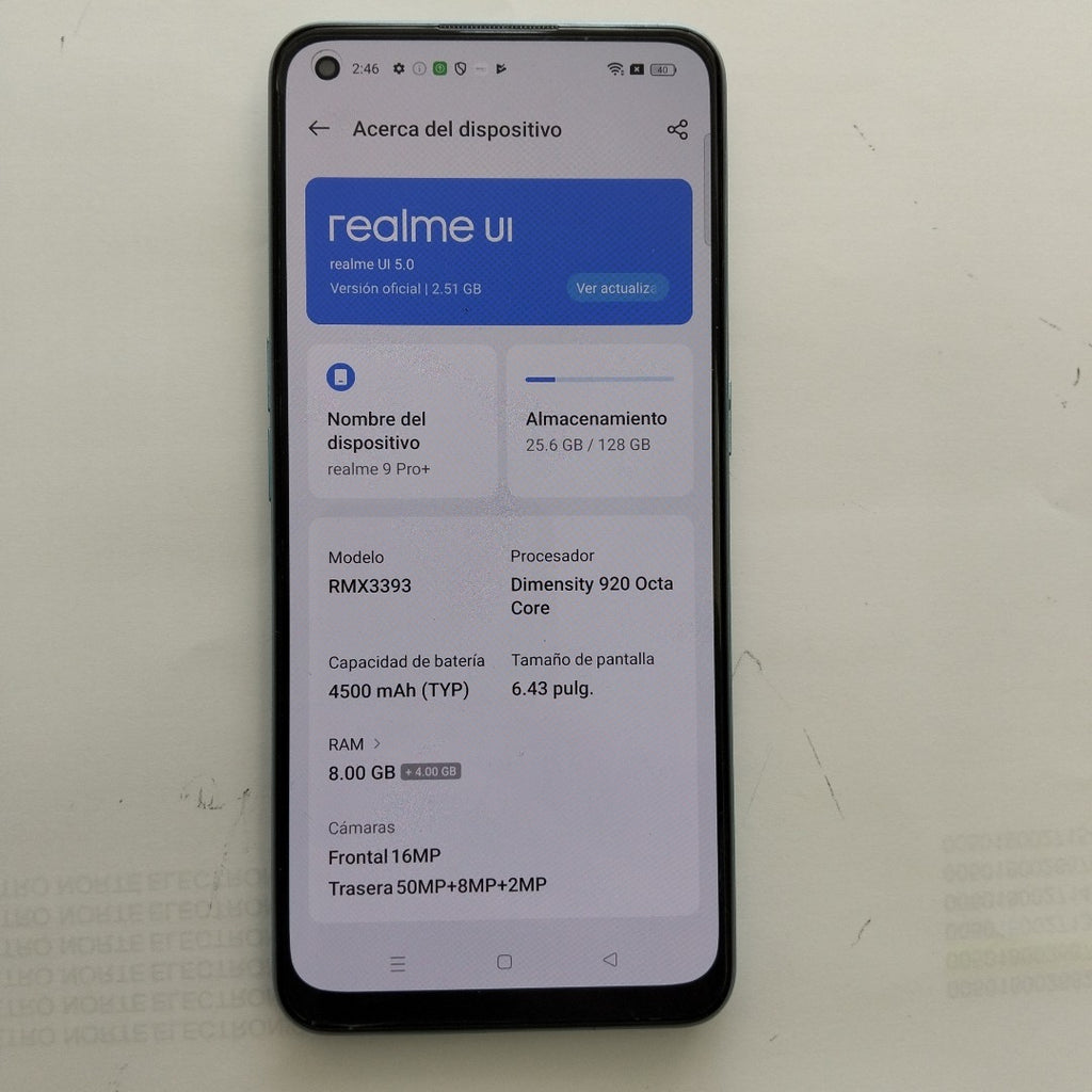 CELULAR REALME 9 PRO+ RMX3393 128 GB 8 GB RAM (SEMINUEVO)