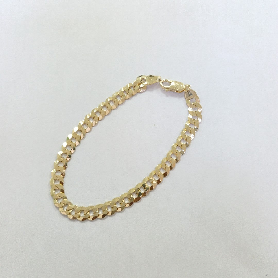 PULSERAS CABALLERO BARBADA AMARILLA ORO 14K 10.9 (NUEVO)
