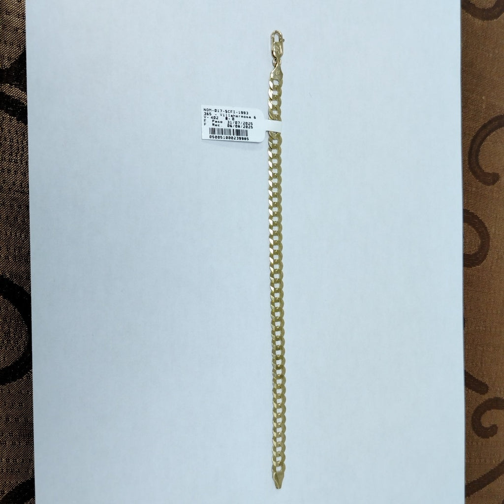 PULSERAS CABALLERO BARBADA AMARILLA ORO 14K 10.9 (NUEVO)