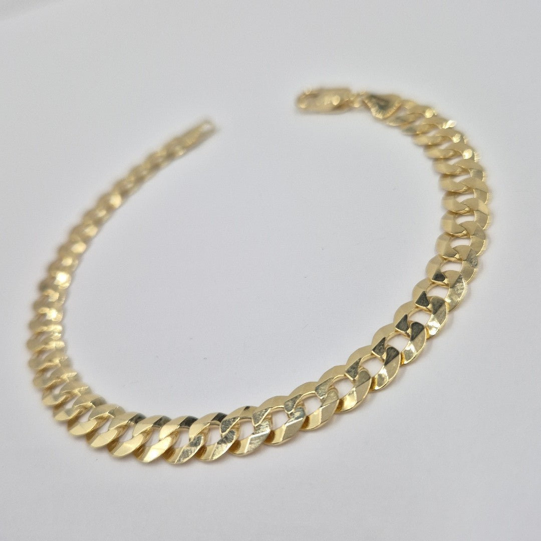 PULSERAS CABALLERO BARBADA AMARILLA ORO 14K 10.8 (NUEVO)