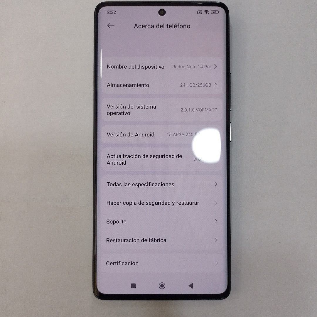 CELULAR XIAOMI REDMI NOTE 14 PRO 24116RACCG (2024) 256 GB 8 GB RAM (SEMINUEVO)