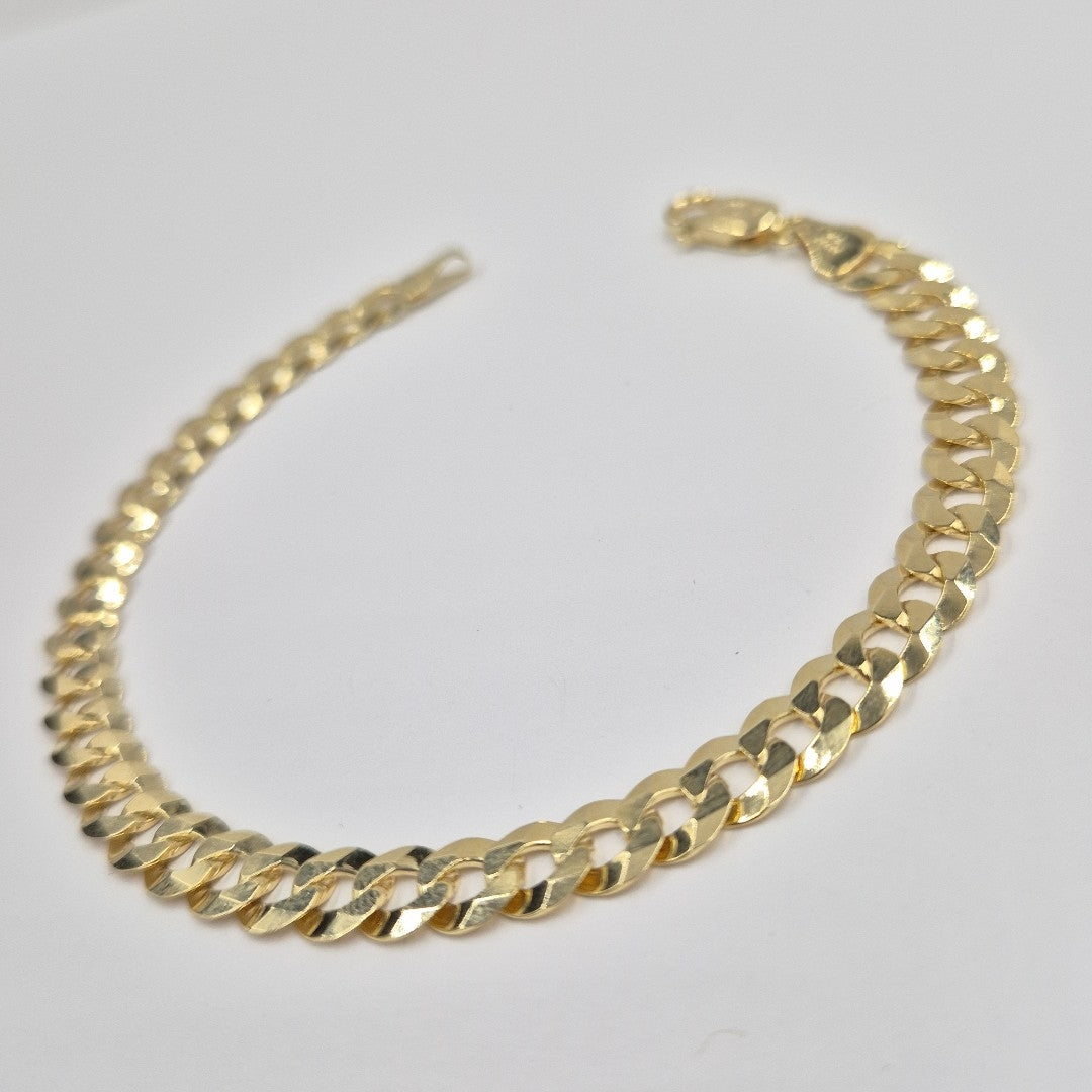 PULSERAS CABALLERO BARBADA AMARILLA ORO 14K 10.9 (NUEVO)