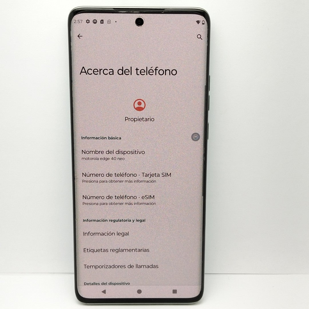 CELULAR MOTOROLA EDGE 40 NEO XT2307-1 (2023) 256 GB 8 GB RAM (SEMINUEVO)