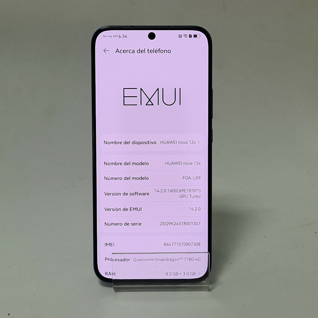 CELULAR HUAWEI NOVA 12S FOA-LX9 (2024) 256 GB 8 GB RAM (SEMINUEVO)