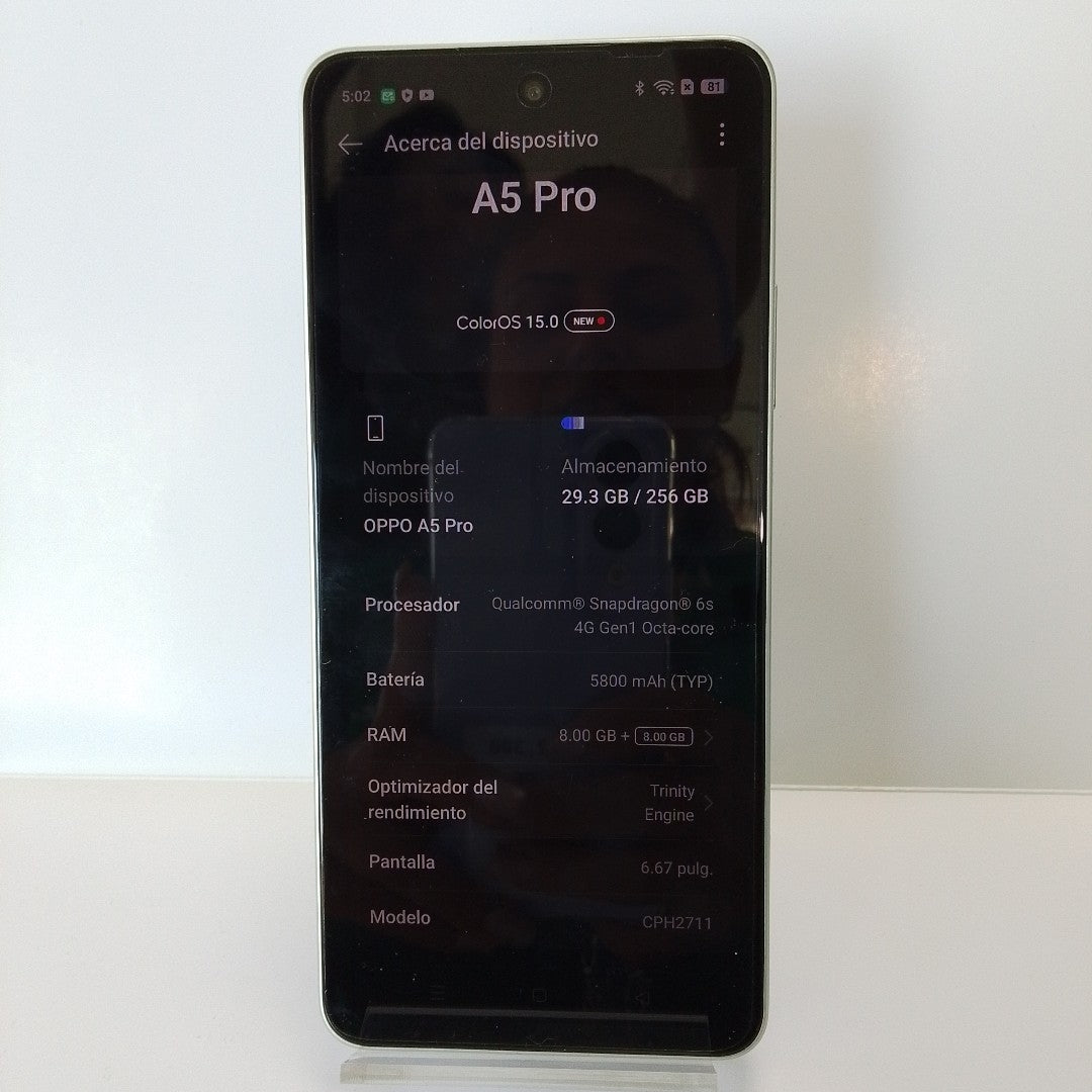 CELULAR OPPO  A5 PRO CPH2711 (2025) 256 GB 8 GB RAM (SEMINUEVO)