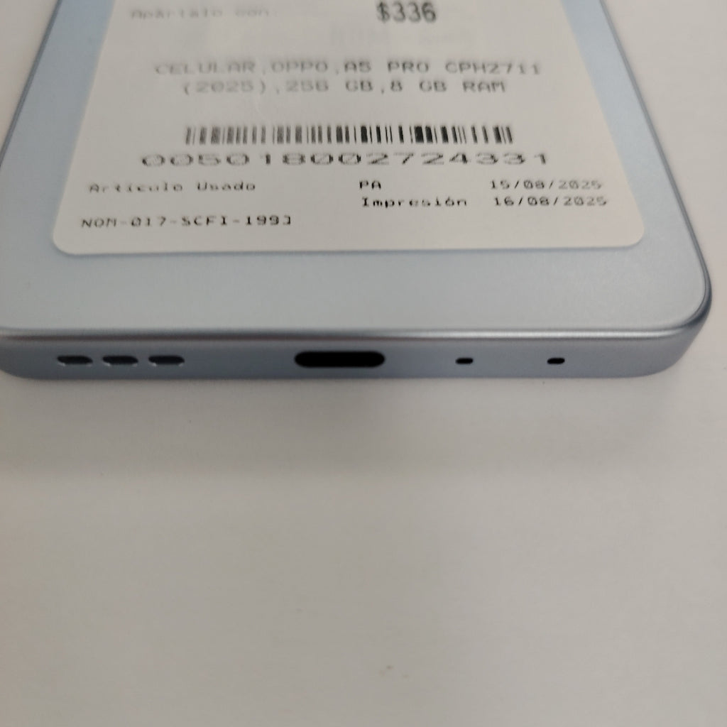 CELULAR OPPO  A5 PRO CPH2711 (2025) 256 GB 8 GB RAM (SEMINUEVO)