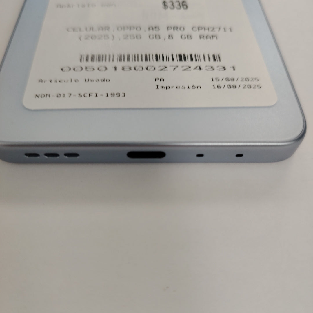 CELULAR OPPO  A5 PRO CPH2711 (2025) 256 GB 8 GB RAM (SEMINUEVO)