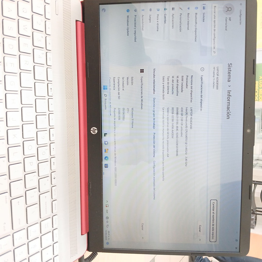 LAPTOP HP 15-DW1083WM (2021) 128 GB SSD 4 GB RAM (SEMINUEVO)
