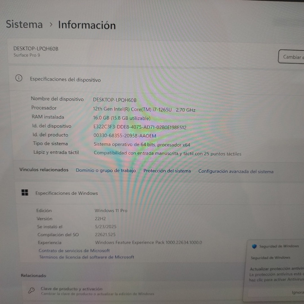 TABLETA MICROSOFT SURFACE PRO 9  2038 256 GB SSD 16 GB RAM (SEMINUEVO)