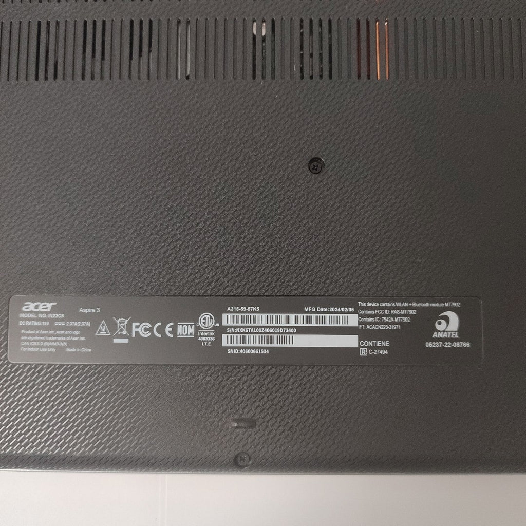 LAPTOP ACER ASPIRE 3 A315-59-57K5 (2024) 1 TB 20 GB RAM (SEMINUEVO)