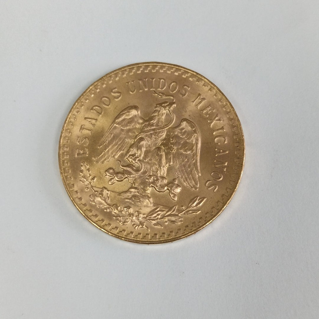 K1 41.6 GRMS - DESC.  0 GRAMOS - 21 K - AVALÚO  77126.4 * * IDENTIFICACIÓN  MONEDA NOMINATIVA. * MONEDAS PESOS  50 PESO (SEMINUEVO)