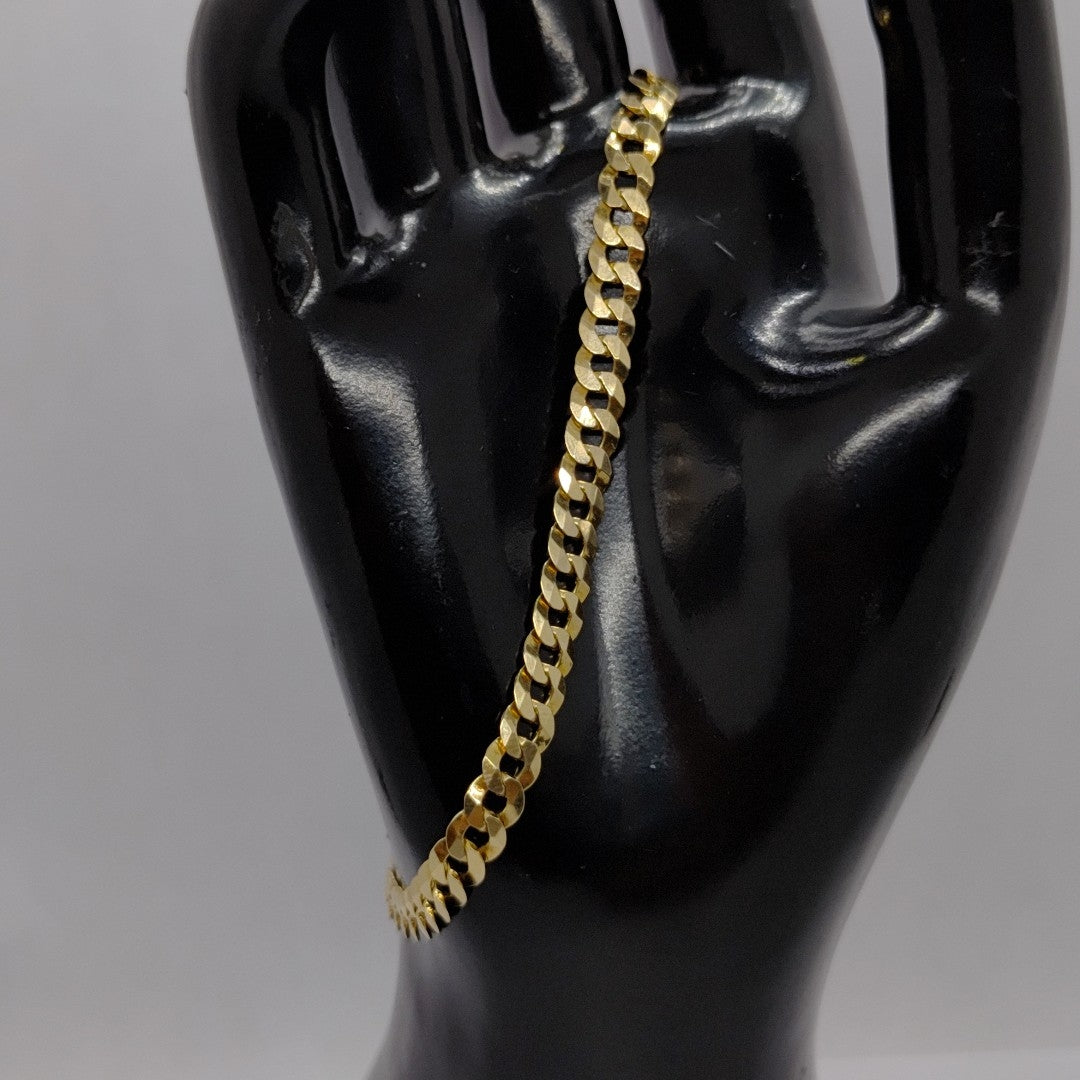 PULSERAS CABALLERO BARBADA AMARILLA ORO 14K 6.4 (NUEVO)