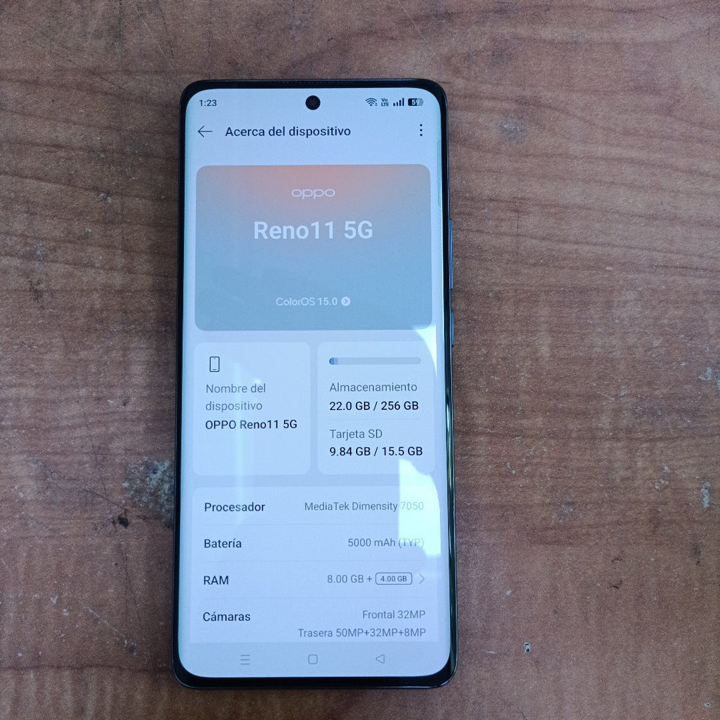 CELULAR OPPO  RENO11 5G CPH2599 (2024) 256 GB 8 GB RAM (SEMINUEVO)