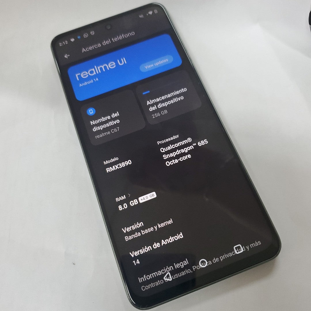 CELULAR REALME C67 RMX3890 (2023) 256 GB 8 GB RAM (SEMINUEVO)