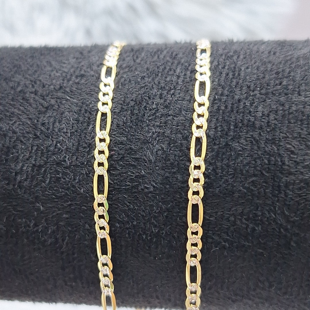 CADENAS CARTIER 3*1 DIAMANTADA ORO 14K 5.4 (NUEVO)