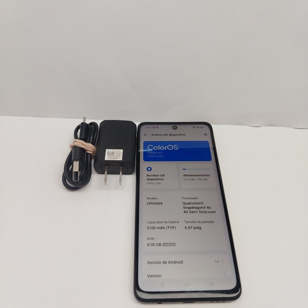 CELULAR OPPO  A40 CPH2669 (2024) 256 GB 4 GB RAM (SEMINUEVO)