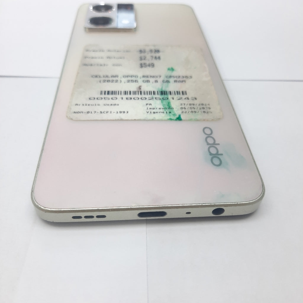CELULAR OPPO  RENO7 CPH2363 (2022) 256 GB 8 GB RAM (SEMINUEVO)