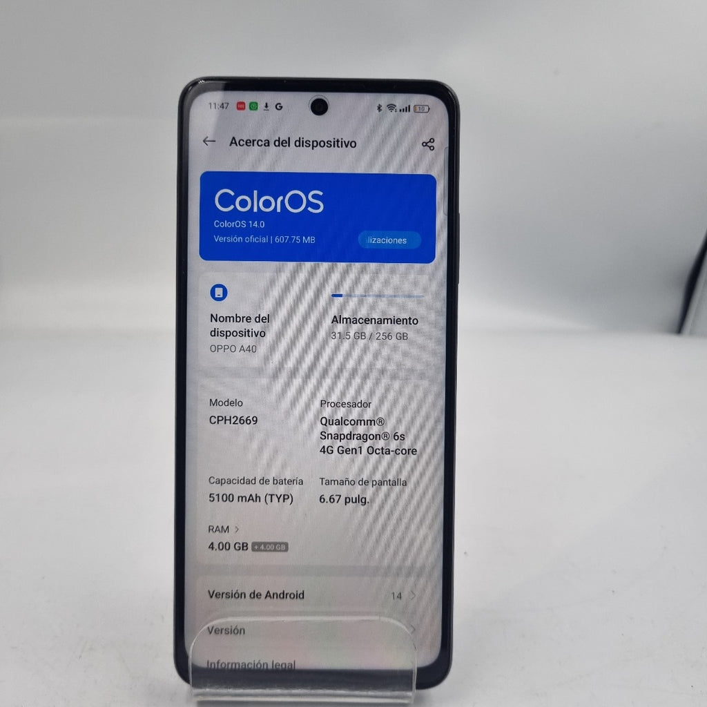 CELULAR OPPO  A40 CPH2669 (2024) 256 GB 4 GB RAM (SEMINUEVO)