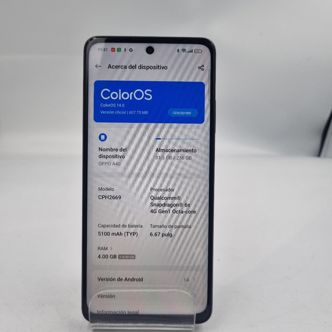 CELULAR OPPO  A40 CPH2669 (2024) 256 GB 4 GB RAM (SEMINUEVO)