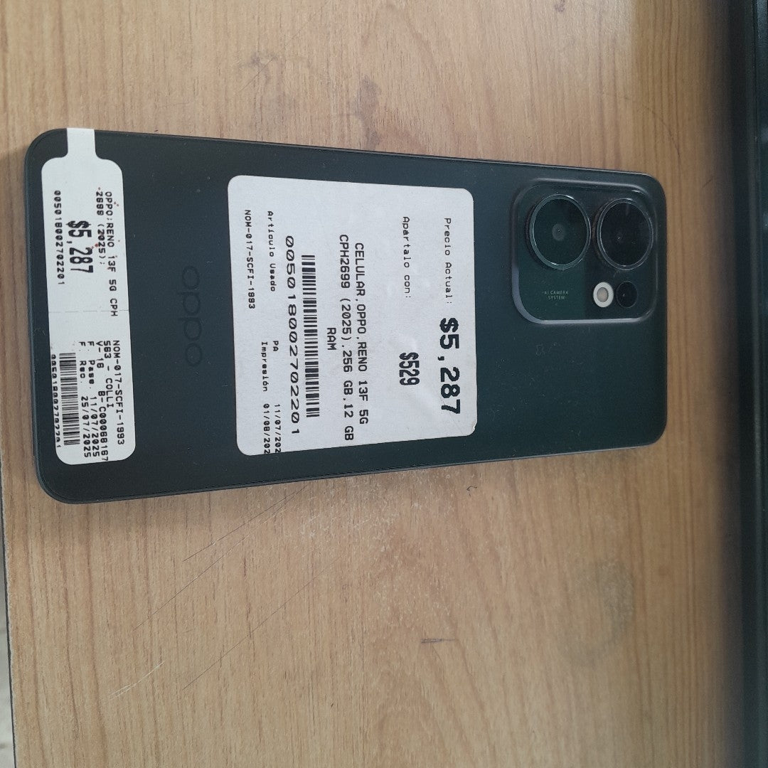 CELULAR OPPO  RENO 13F 5G CPH2699 (2025) 256 GB 12 GB RAM (SEMINUEVO)
