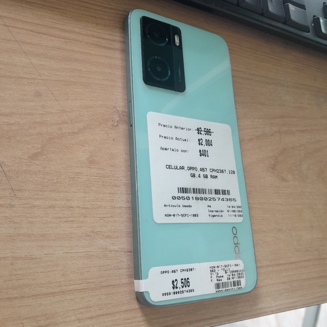 CELULAR OPPO  A57 CPH2387 128 GB 4 GB RAM (SEMINUEVO)