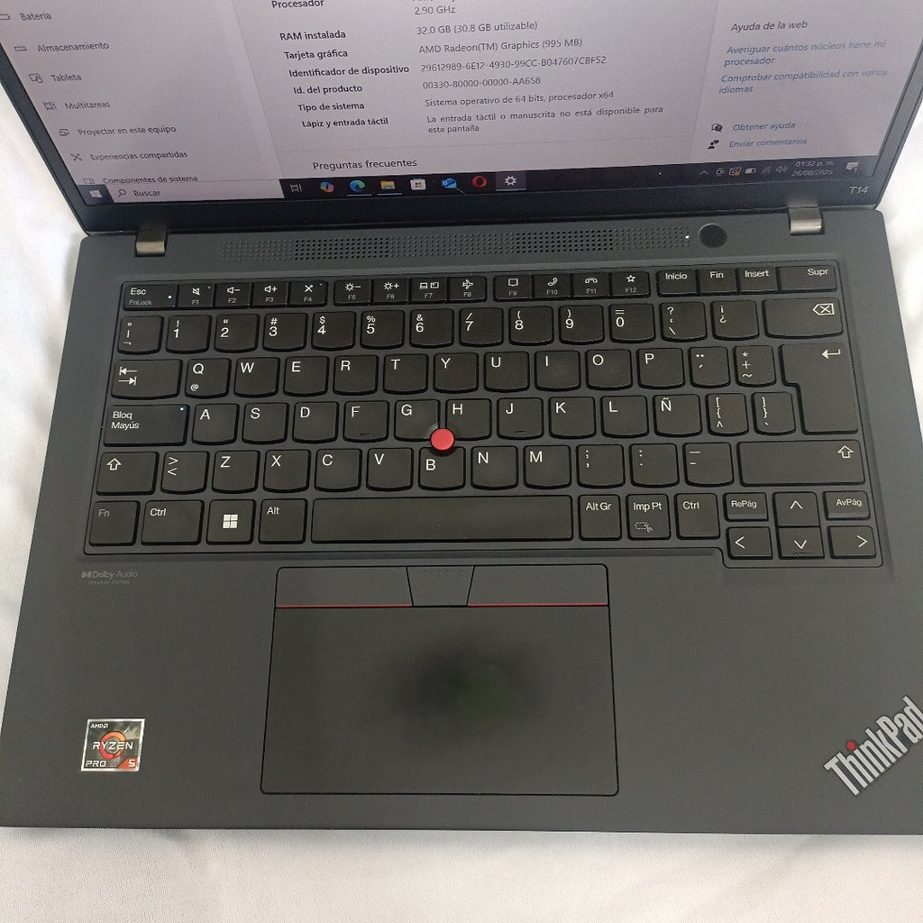 LAPTOP LENOVO THINKPAD T14 GEN 3 (2023) 512 GB SSD 16 GB RAM (SEMINUEVO)