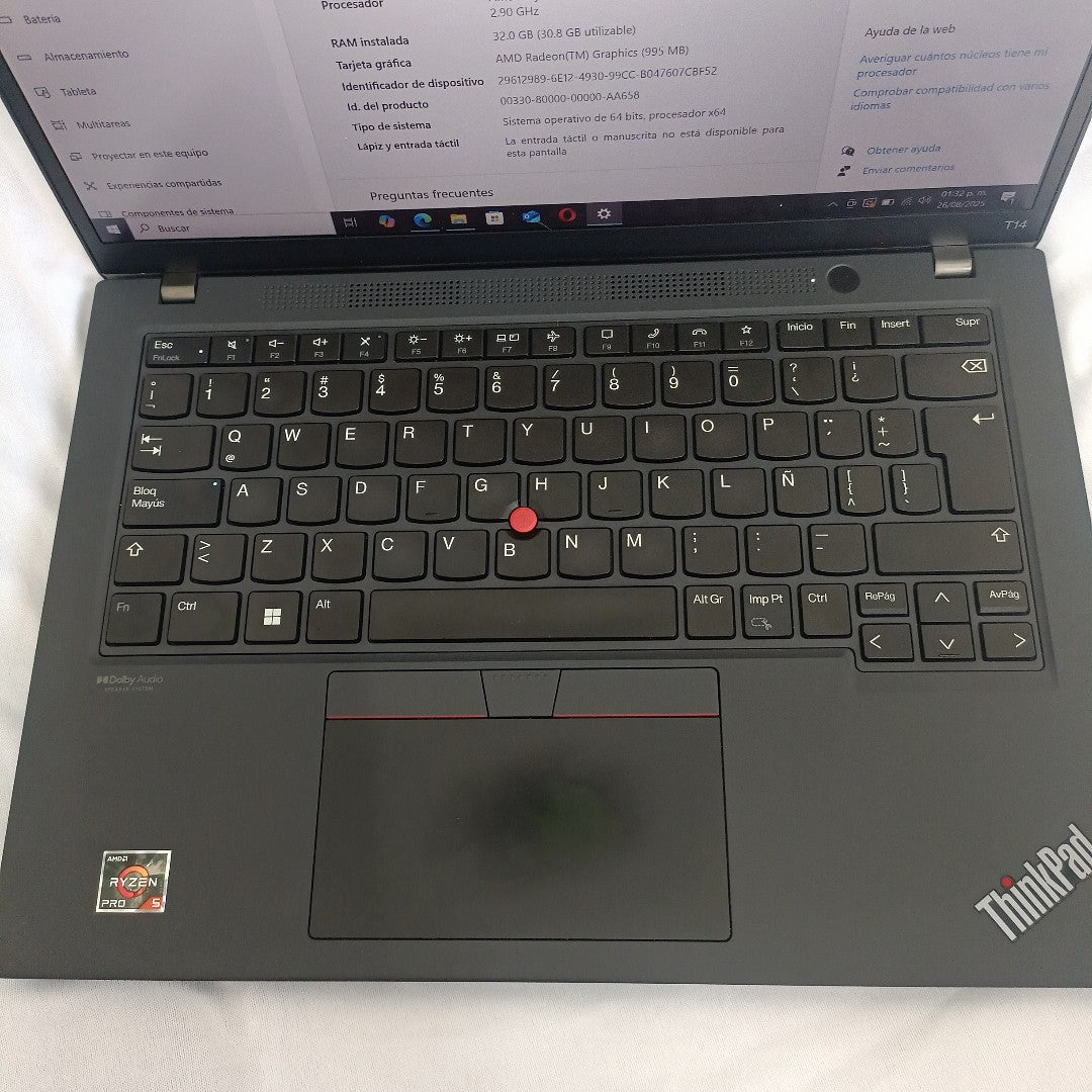 LAPTOP LENOVO THINKPAD T14 GEN 3 (2023) 512 GB SSD 16 GB RAM (SEMINUEVO)