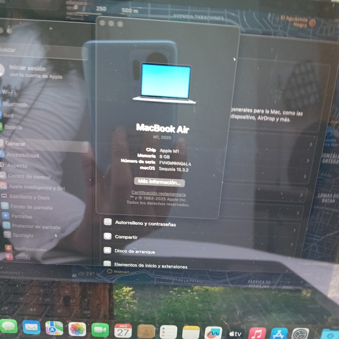 LAPTOP APPLE MACBOOK AIR 13" 2020 3.2 A2337 256 GB SSD 8 GB RAM (SEMINUEVO)