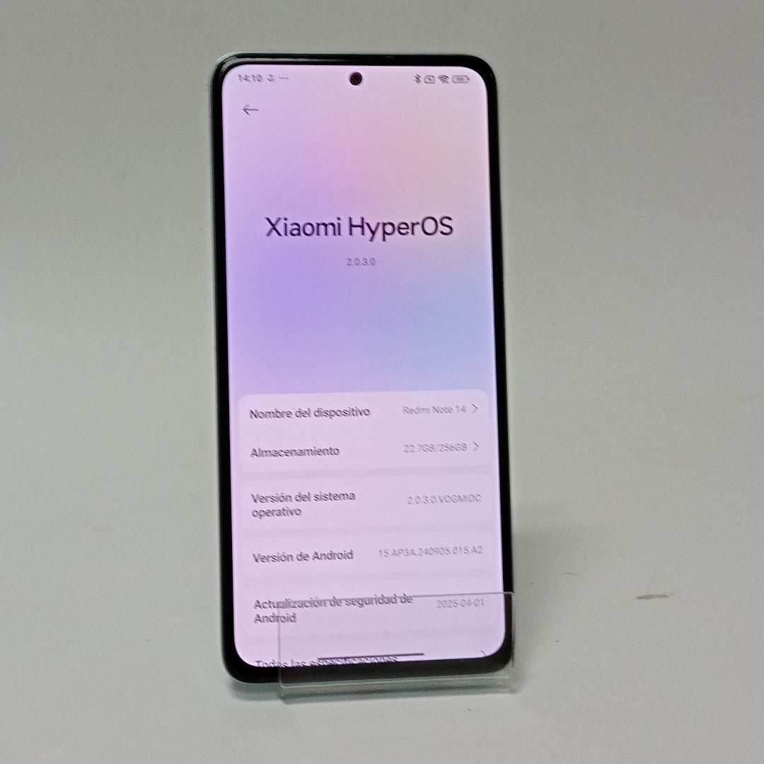 CELULAR XIAOMI REDMI NOTE 14 24117RN76L (2025) 256 GB 8 GB RAM (SEMINUEVO)